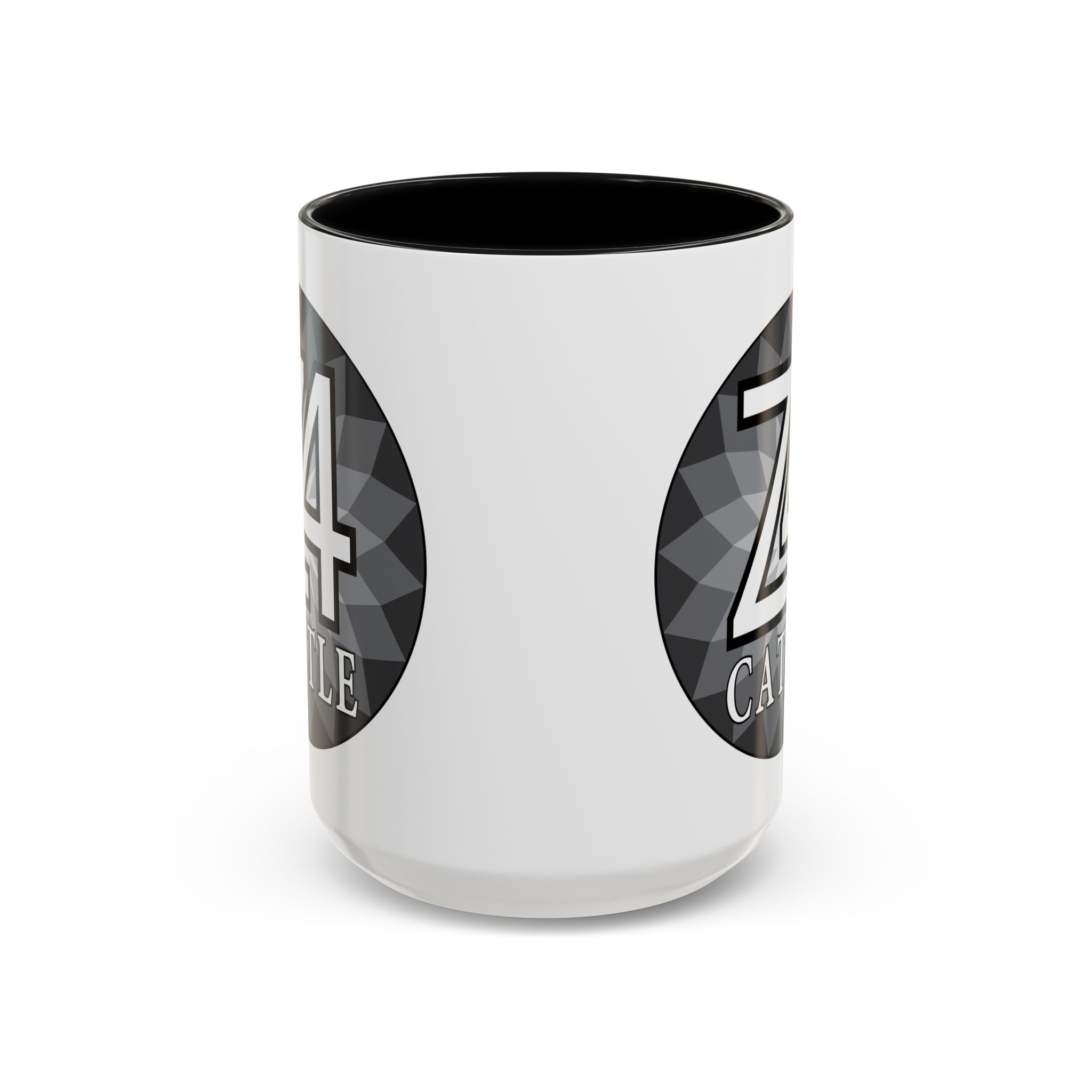 Z4 Cattle Accent Coffee Mug – Black Handle & Rim, Farm Ranch Livestock Gift