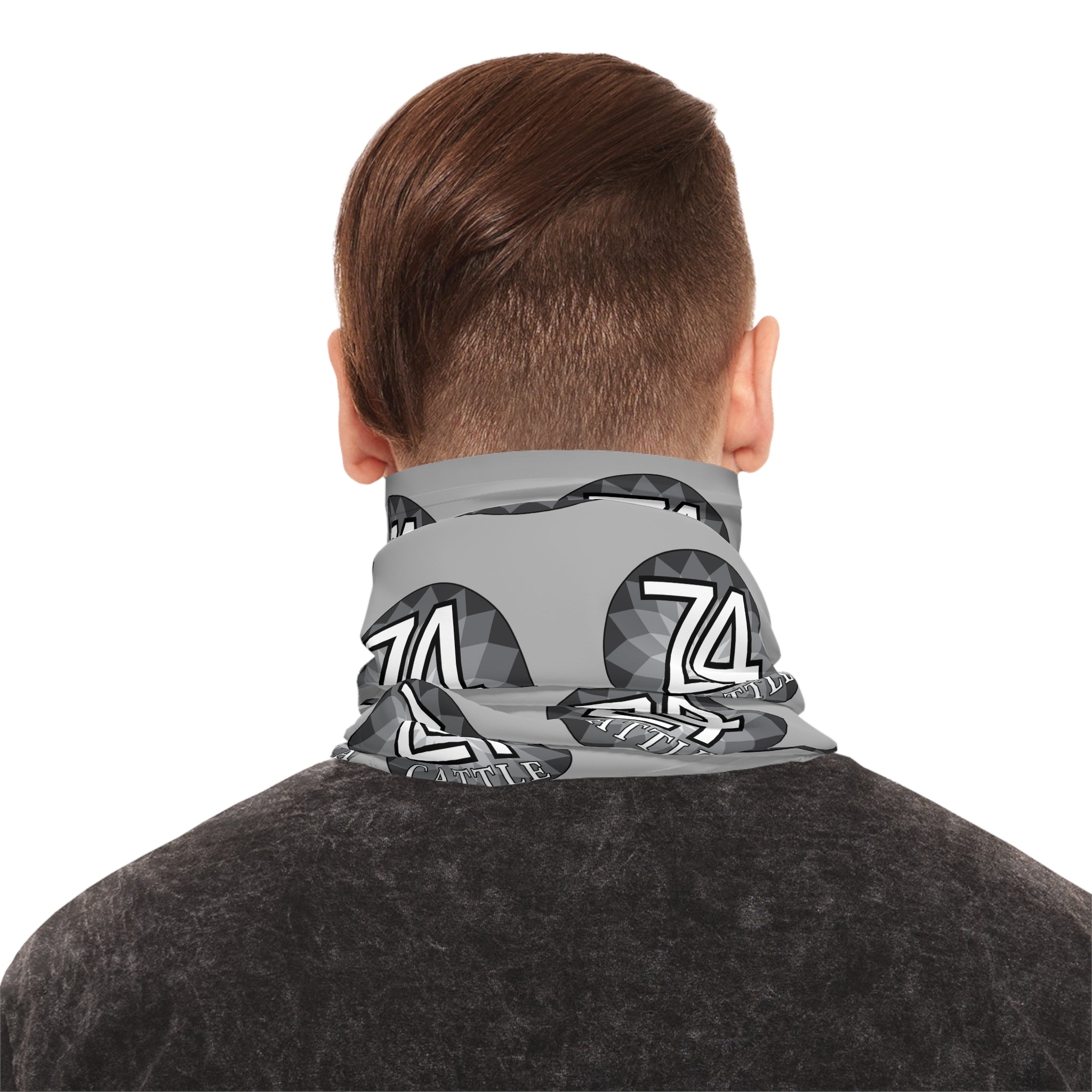 Z4 Logo Pattern Neck Gaiter — Gray Tactical Face & Neck Tube