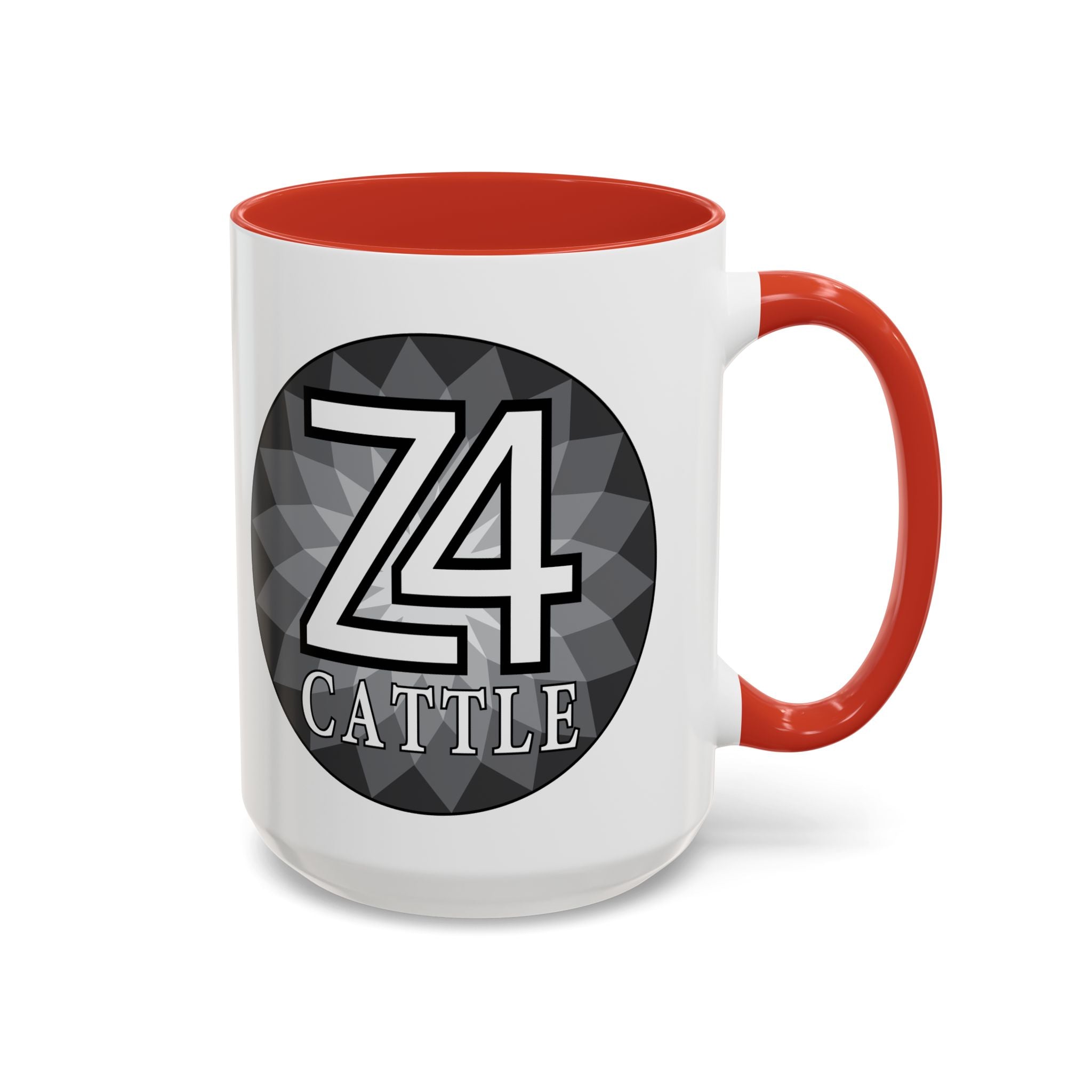 Z4 Cattle Accent Coffee Mug – Black Handle & Rim, Farm Ranch Livestock Gift