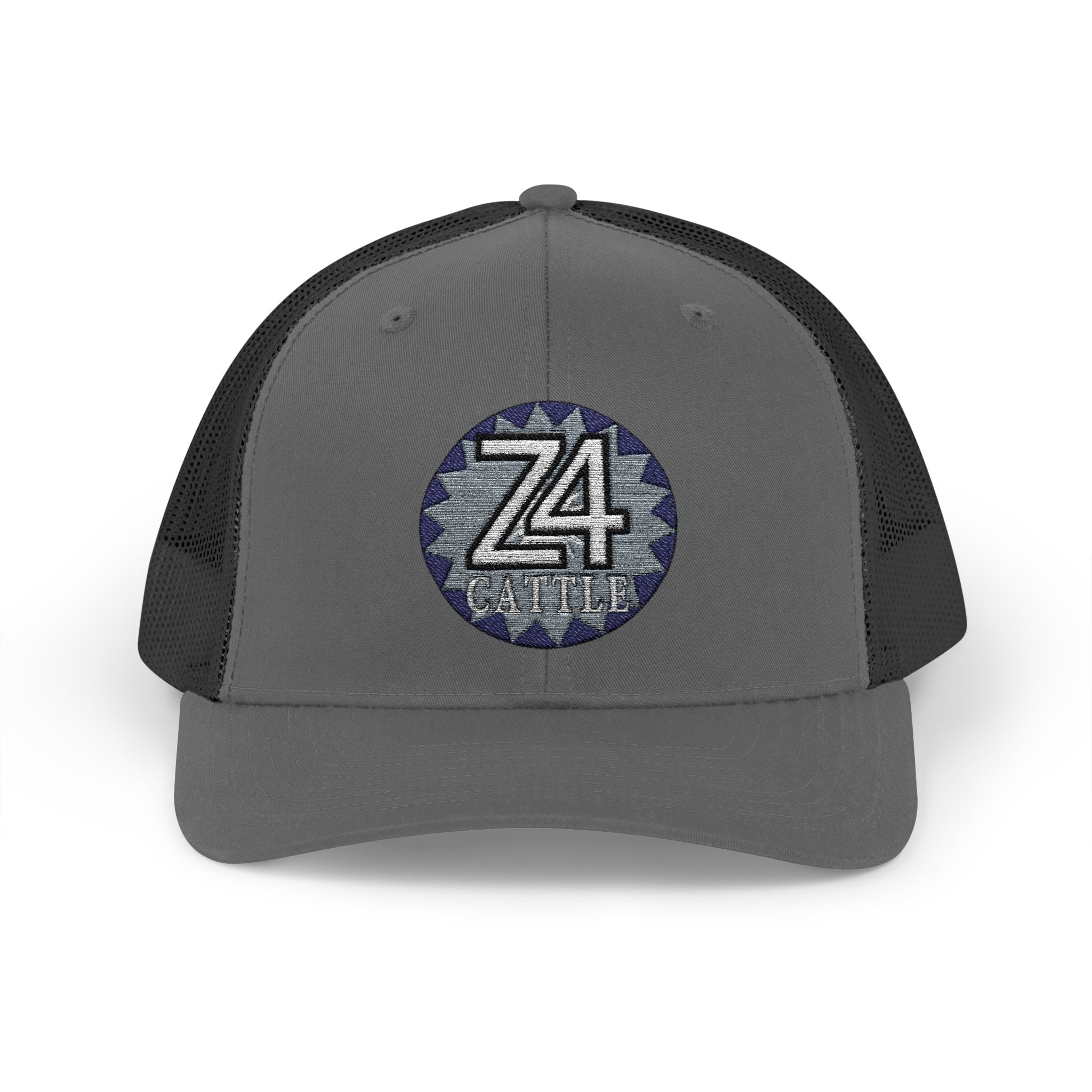 Z4 Embroidered Trucker Cap — Vintage Denim Patch Snapback