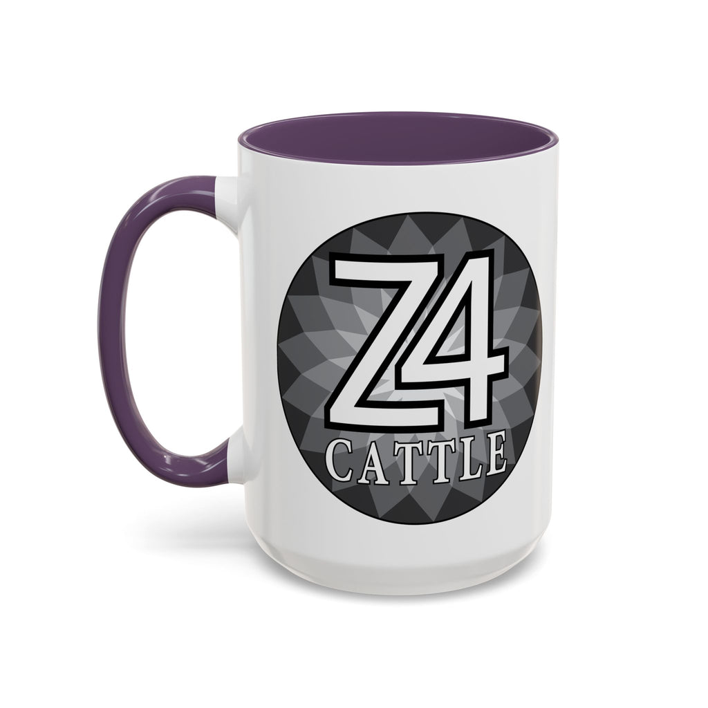 Z4 Cattle Accent Coffee Mug – Black Handle & Rim, Farm Ranch Livestock Gift