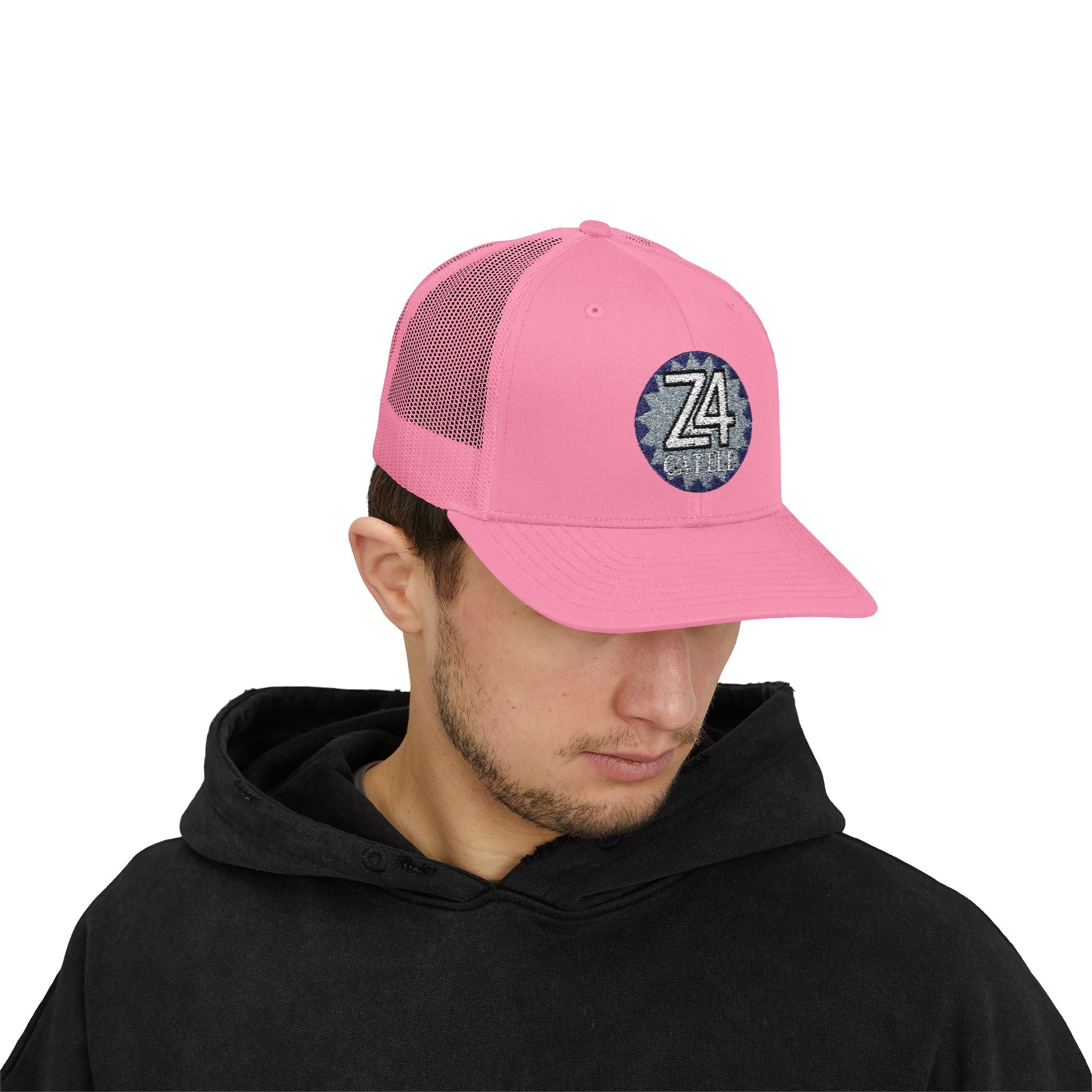 Z4 Embroidered Trucker Cap — Vintage Denim Patch Snapback