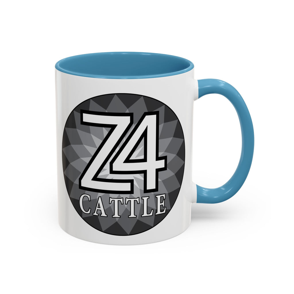 Z4 Cattle Accent Coffee Mug – Black Handle & Rim, Farm Ranch Livestock Gift