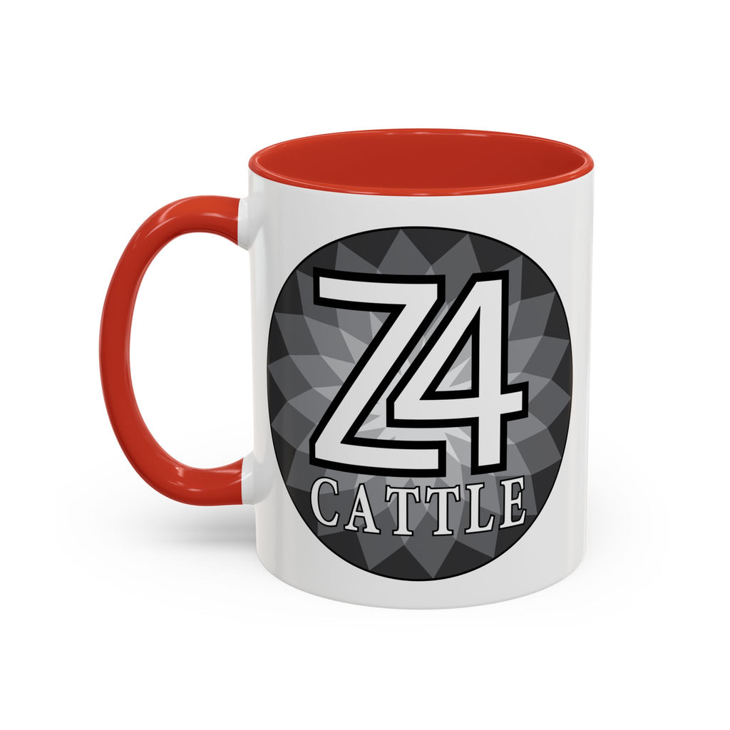 Z4 Cattle Accent Coffee Mug – Black Handle & Rim, Farm Ranch Livestock Gift
