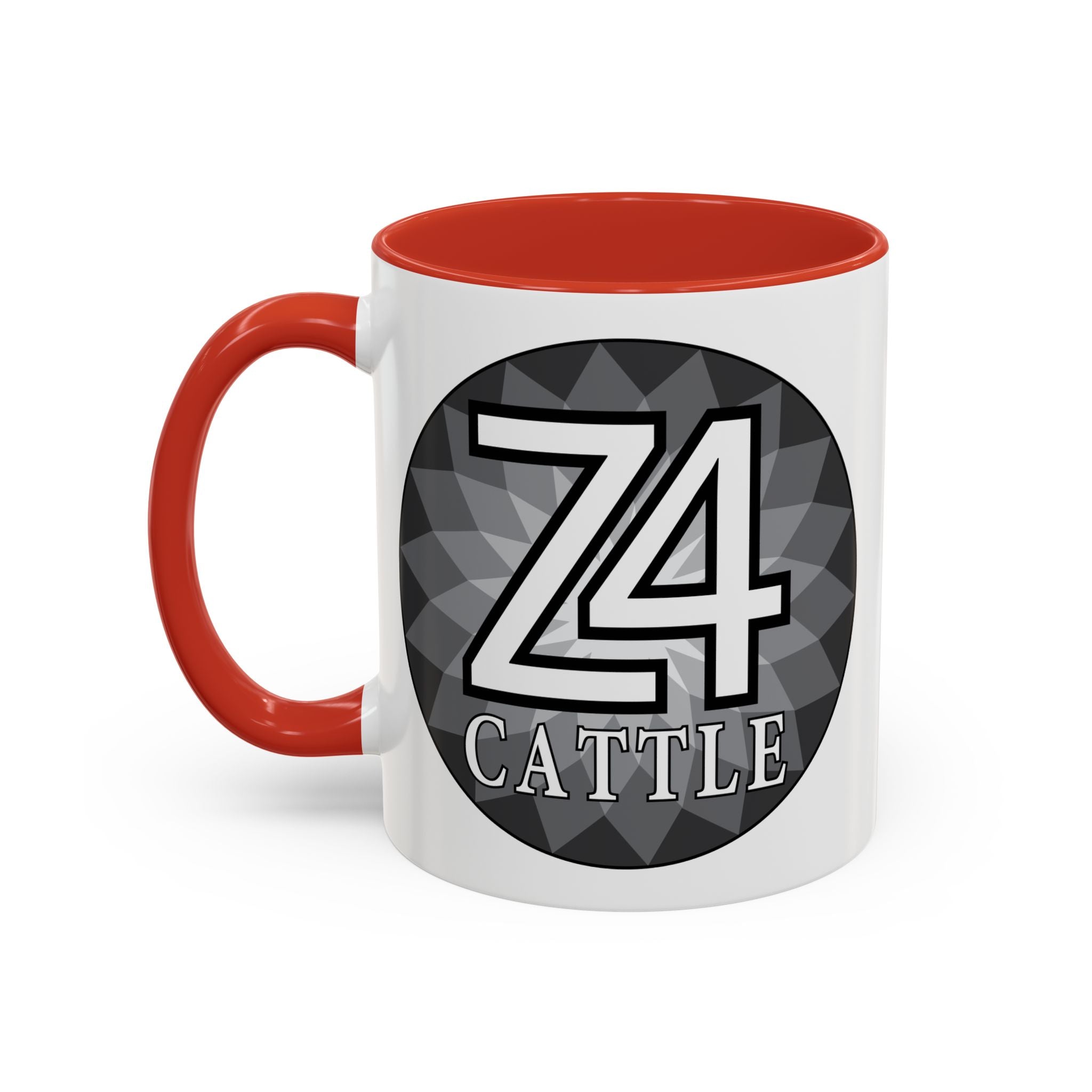 Z4 Cattle Accent Coffee Mug – Black Handle & Rim, Farm Ranch Livestock Gift