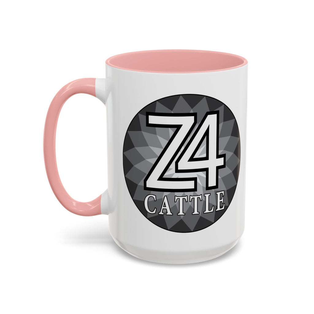 Z4 Cattle Accent Coffee Mug – Black Handle & Rim, Farm Ranch Livestock Gift