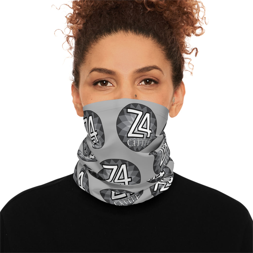 Z4 Logo Pattern Neck Gaiter — Gray Tactical Face & Neck Tube