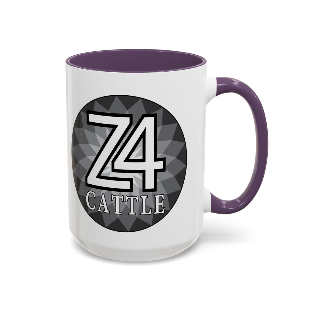 Z4 Cattle Accent Coffee Mug – Black Handle & Rim, Farm Ranch Livestock Gift