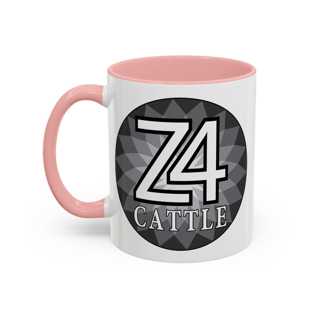 Z4 Cattle Accent Coffee Mug – Black Handle & Rim, Farm Ranch Livestock Gift