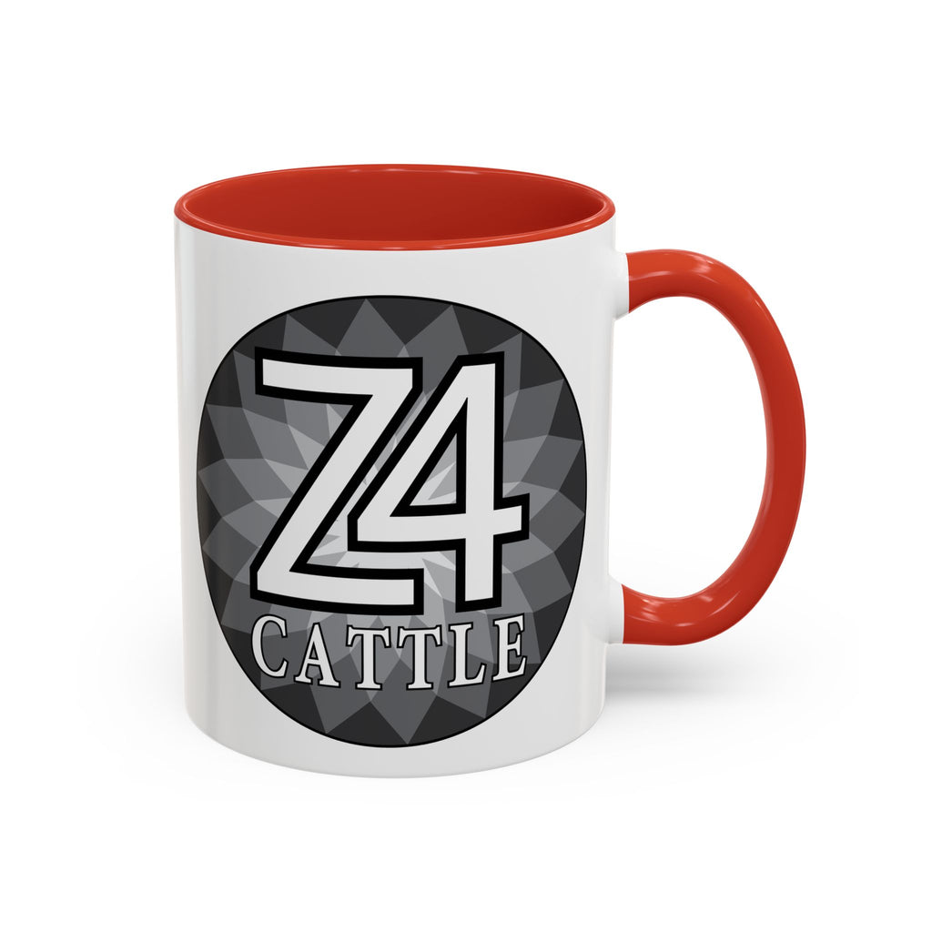 Z4 Cattle Accent Coffee Mug – Black Handle & Rim, Farm Ranch Livestock Gift