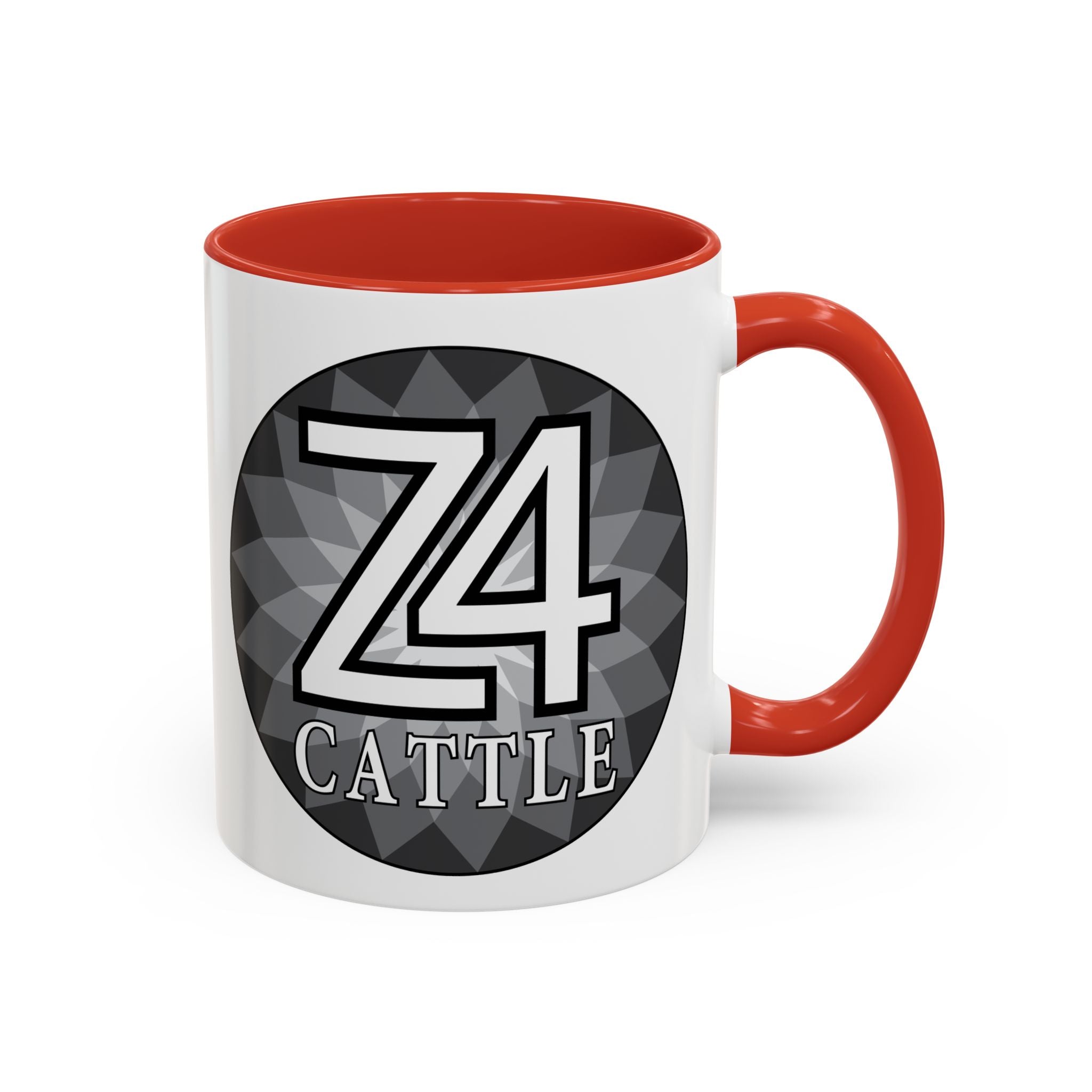 Z4 Cattle Accent Coffee Mug – Black Handle & Rim, Farm Ranch Livestock Gift