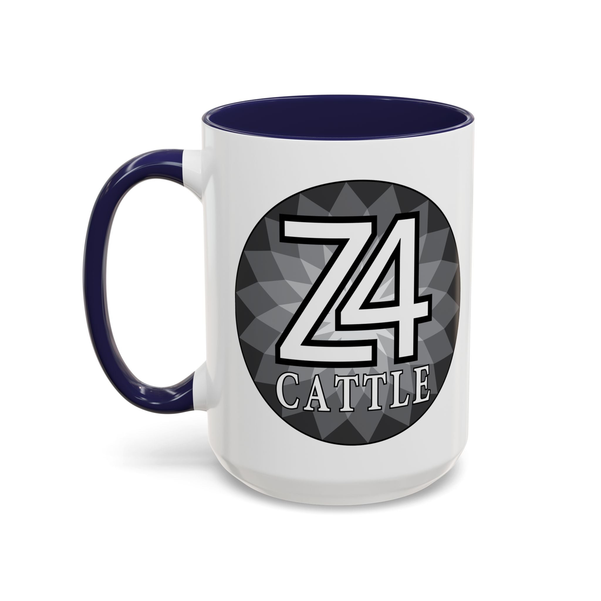 Z4 Cattle Accent Coffee Mug – Black Handle & Rim, Farm Ranch Livestock Gift