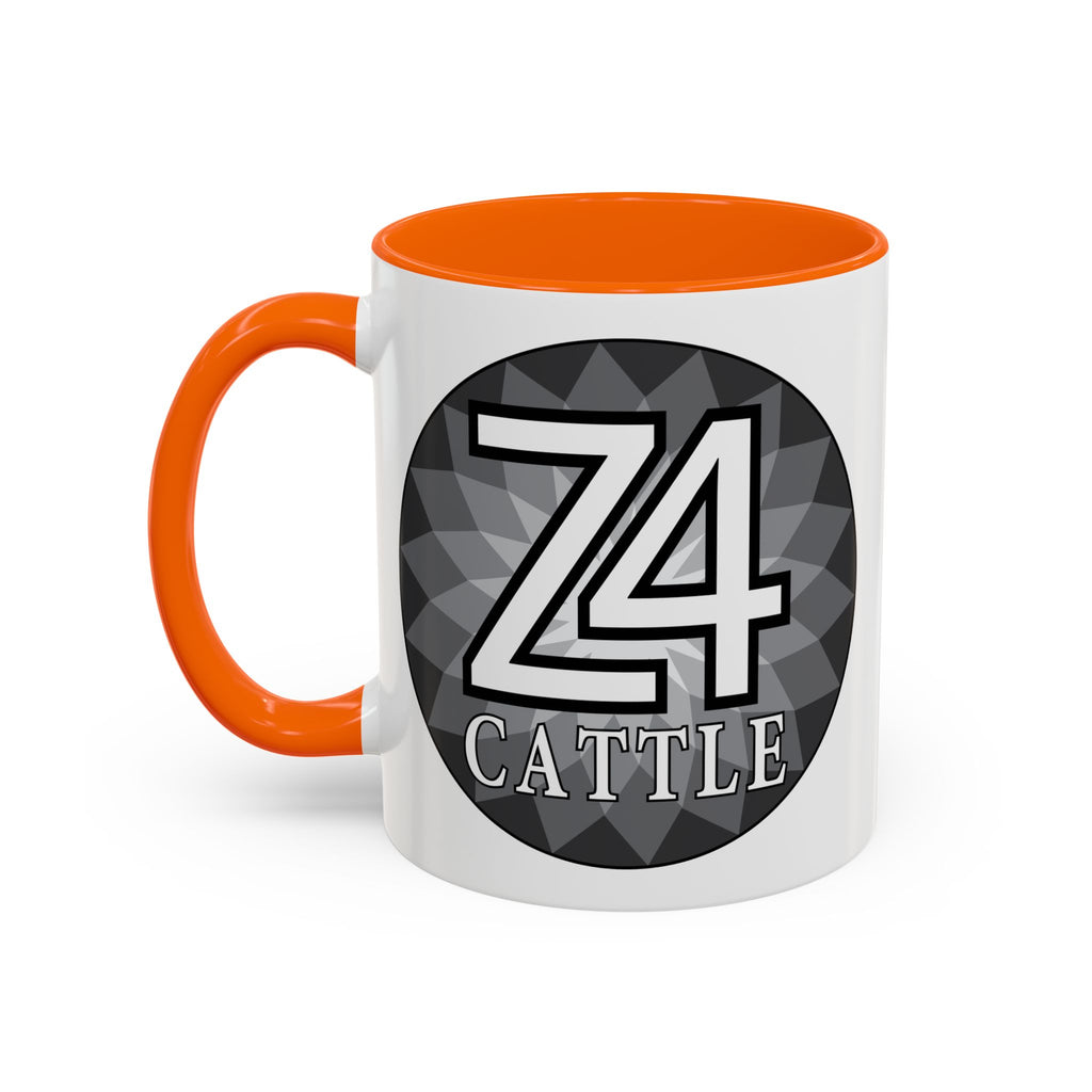 Z4 Cattle Accent Coffee Mug – Black Handle & Rim, Farm Ranch Livestock Gift