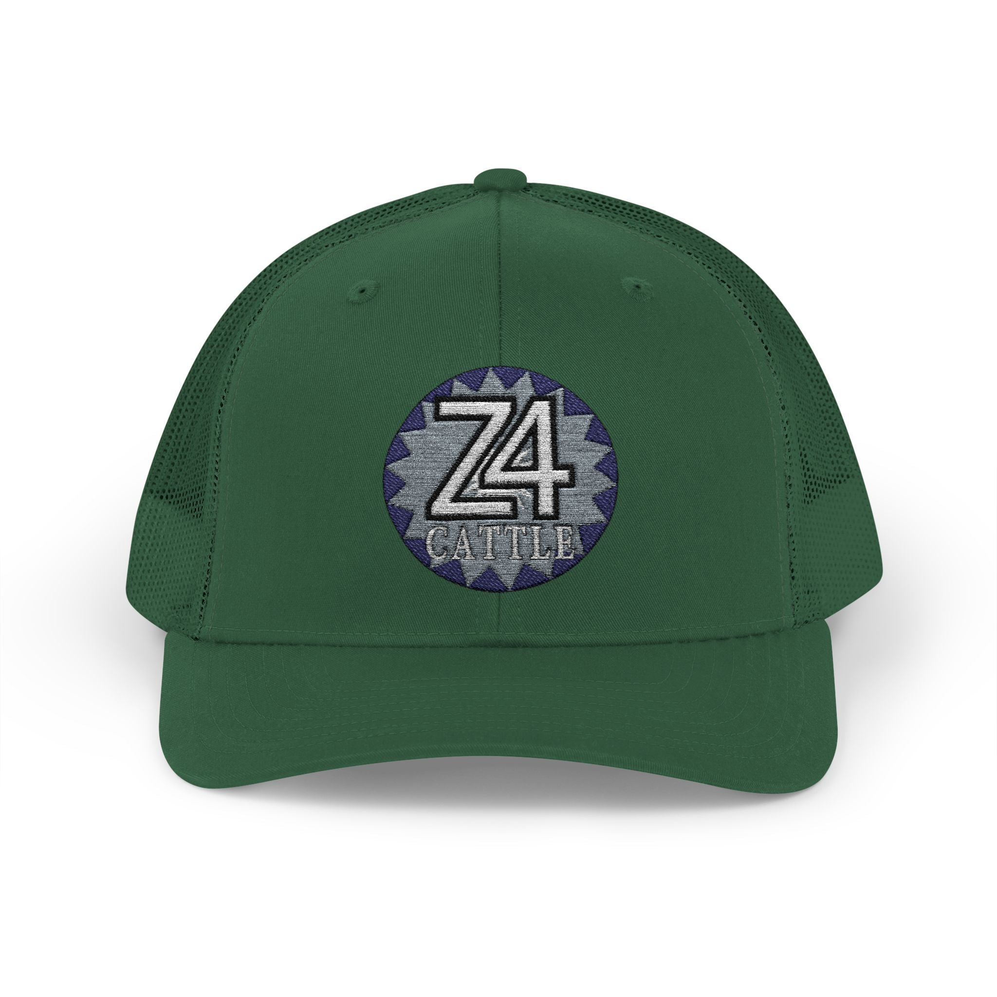 Z4 Embroidered Trucker Cap — Vintage Denim Patch Snapback