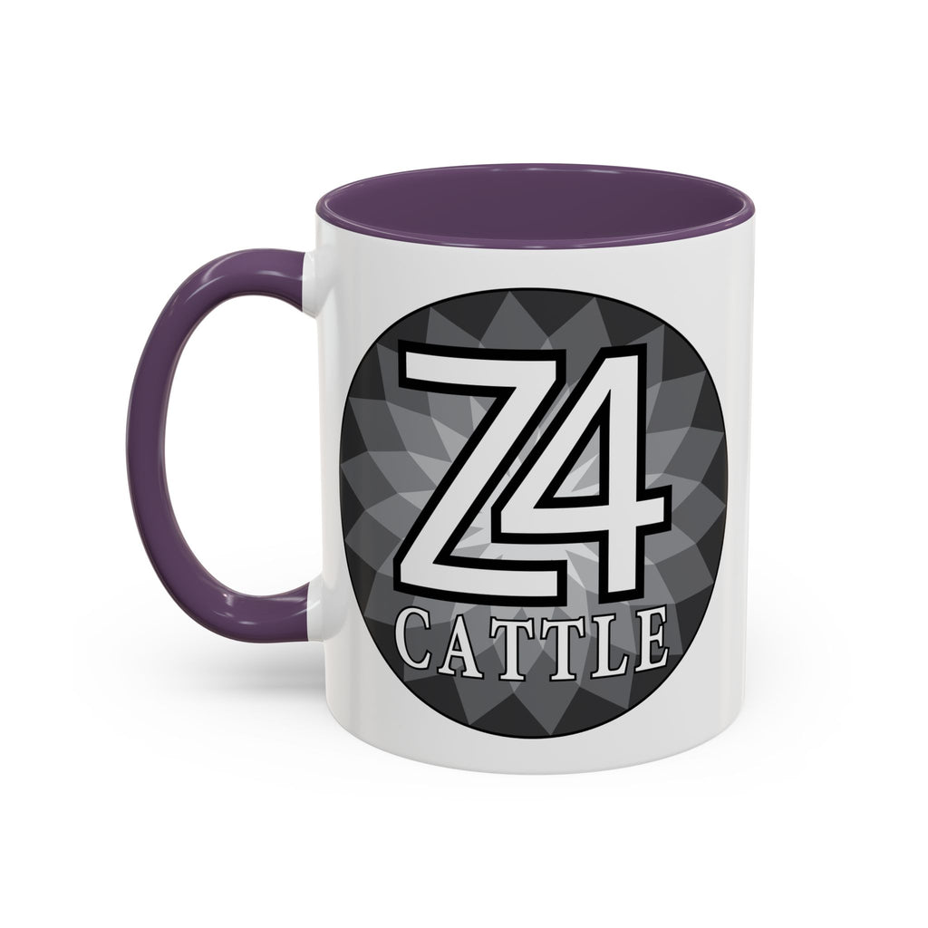 Z4 Cattle Accent Coffee Mug – Black Handle & Rim, Farm Ranch Livestock Gift