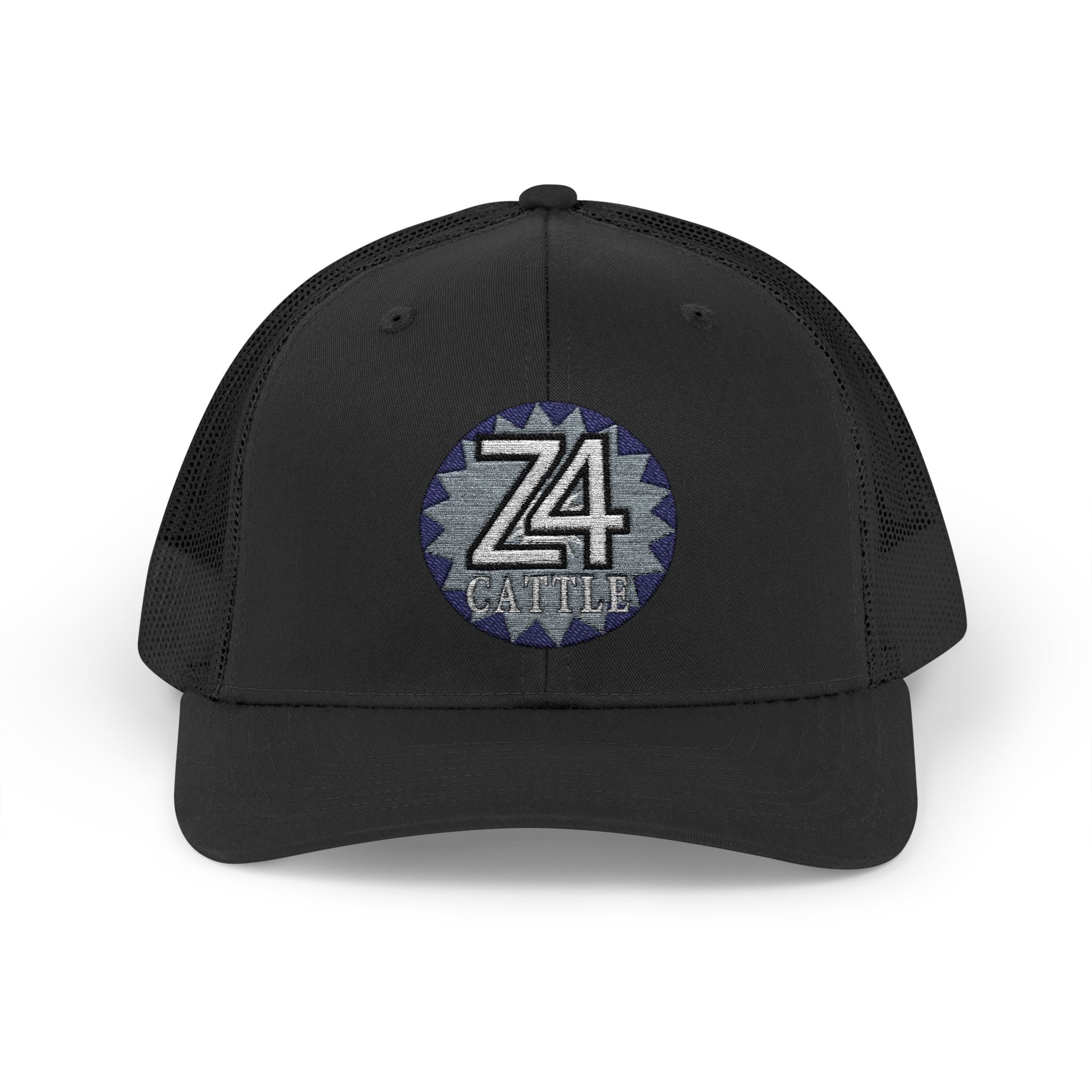 Z4 Embroidered Trucker Cap — Vintage Denim Patch Snapback