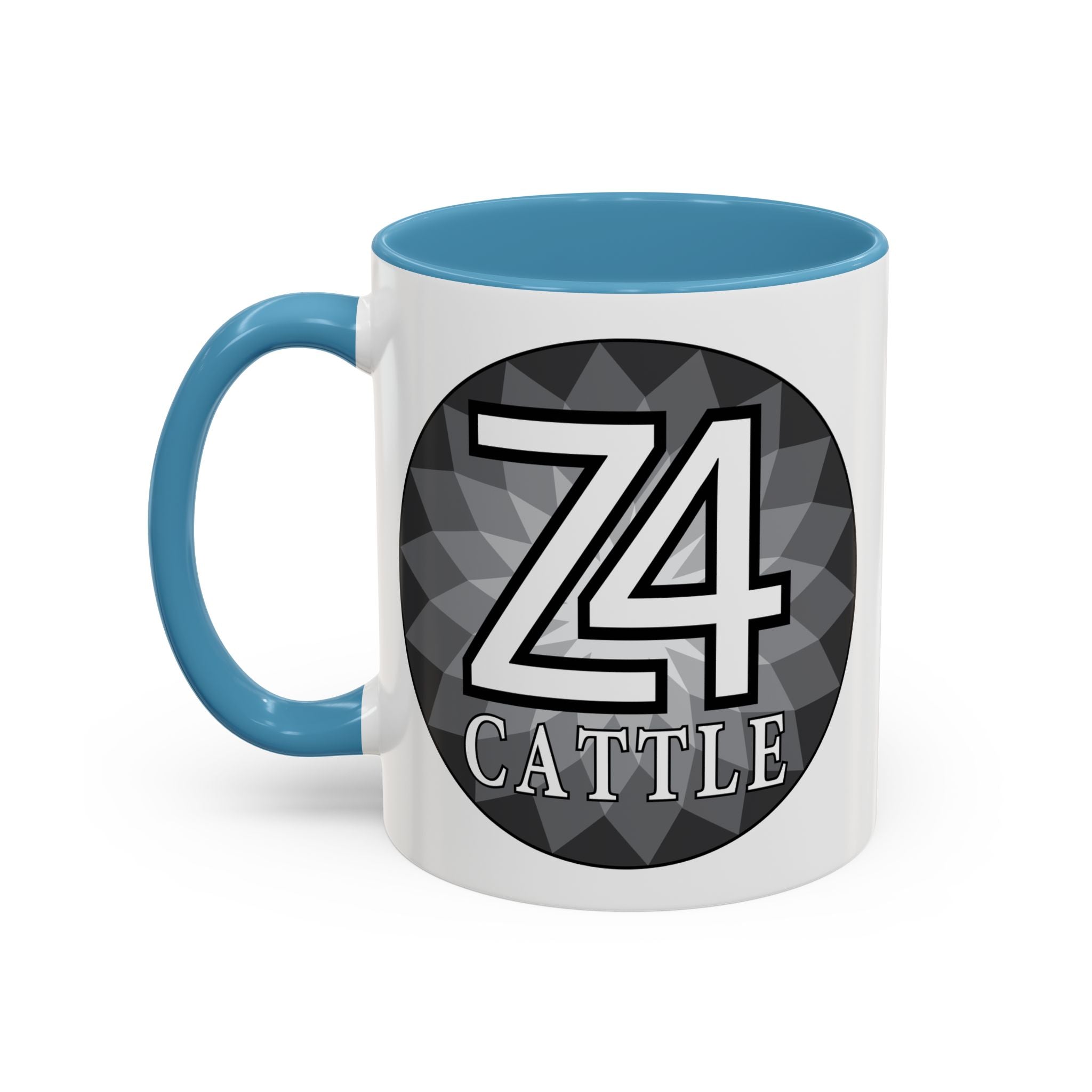 Z4 Cattle Accent Coffee Mug – Black Handle & Rim, Farm Ranch Livestock Gift