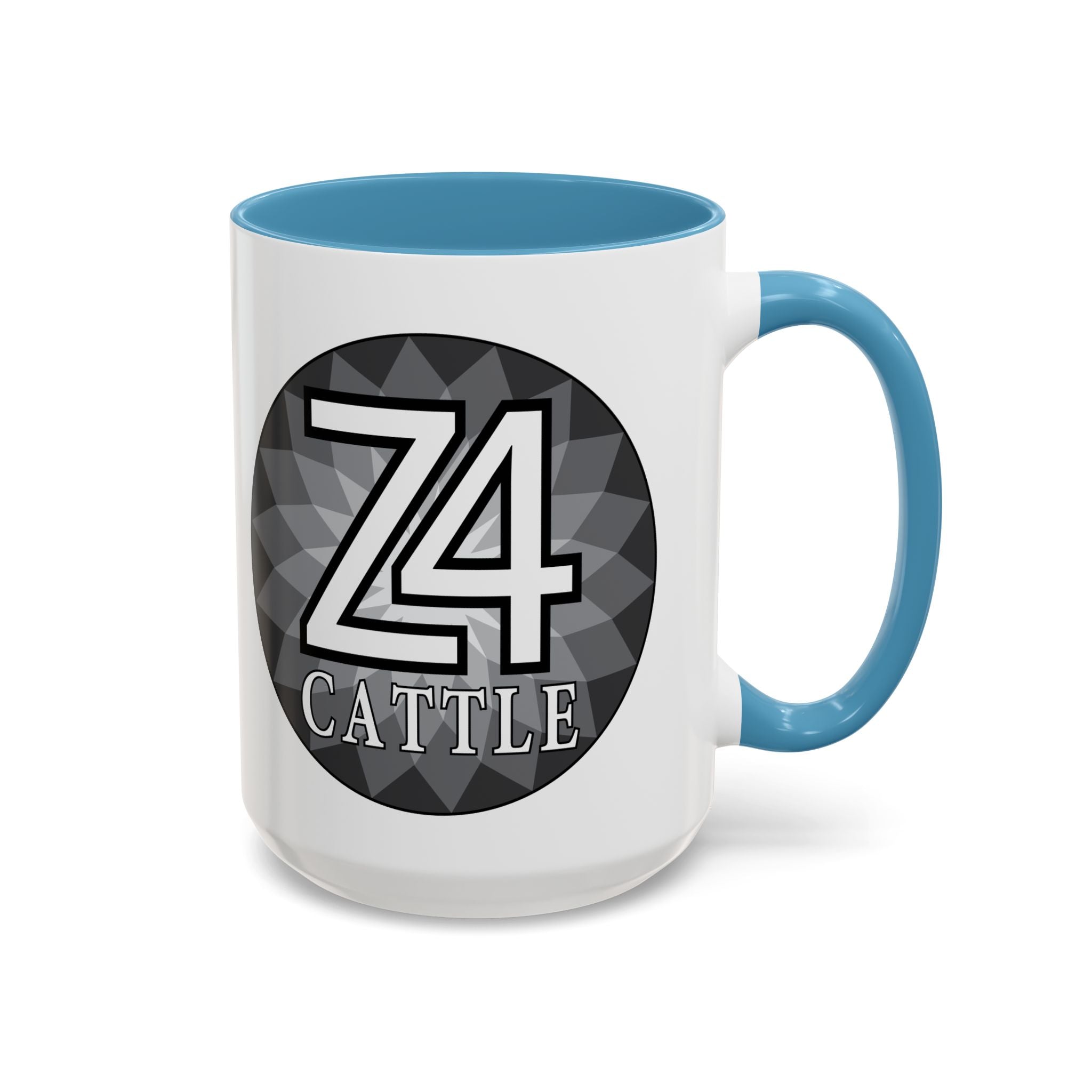 Z4 Cattle Accent Coffee Mug – Black Handle & Rim, Farm Ranch Livestock Gift