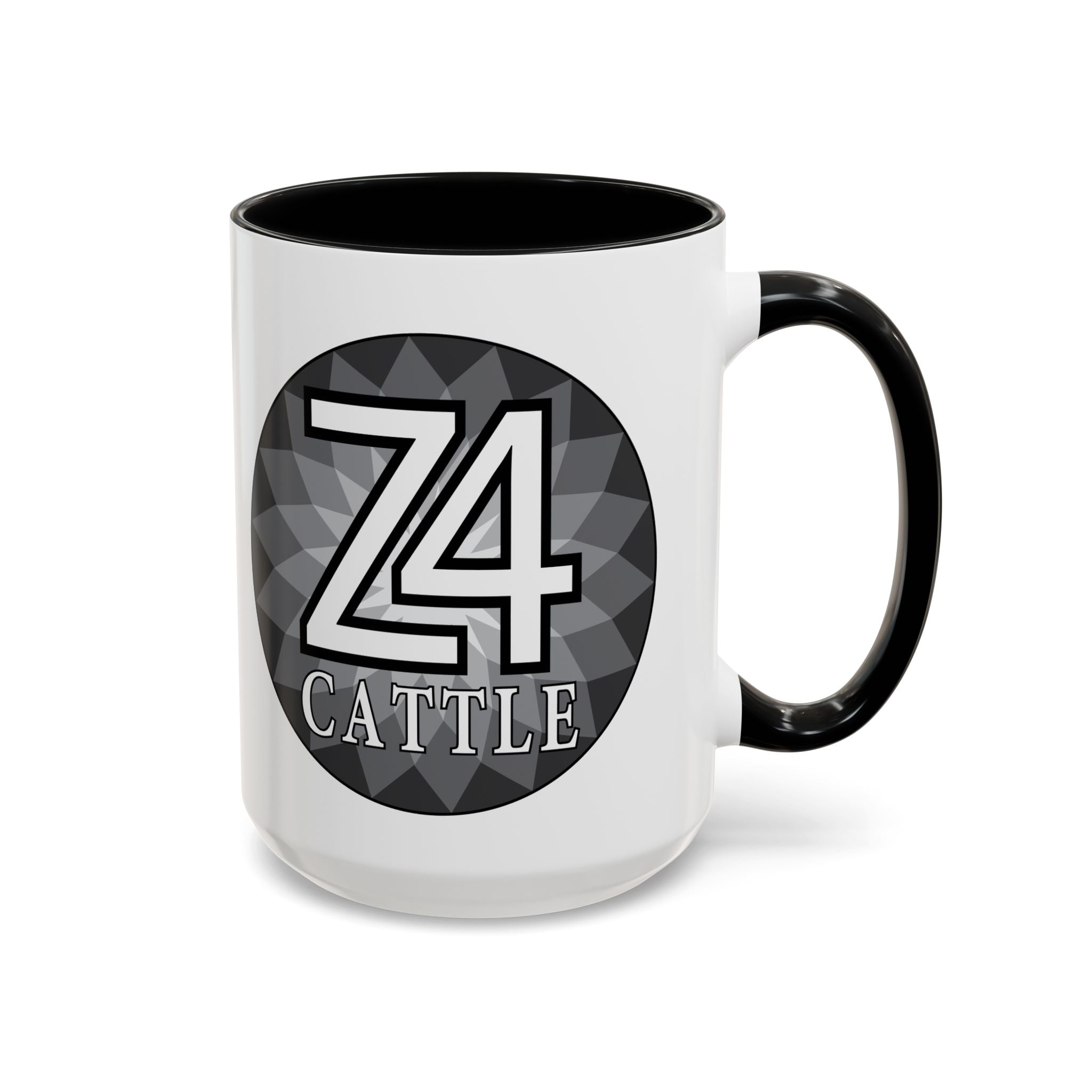 Z4 Cattle Accent Coffee Mug – Black Handle & Rim, Farm Ranch Livestock Gift