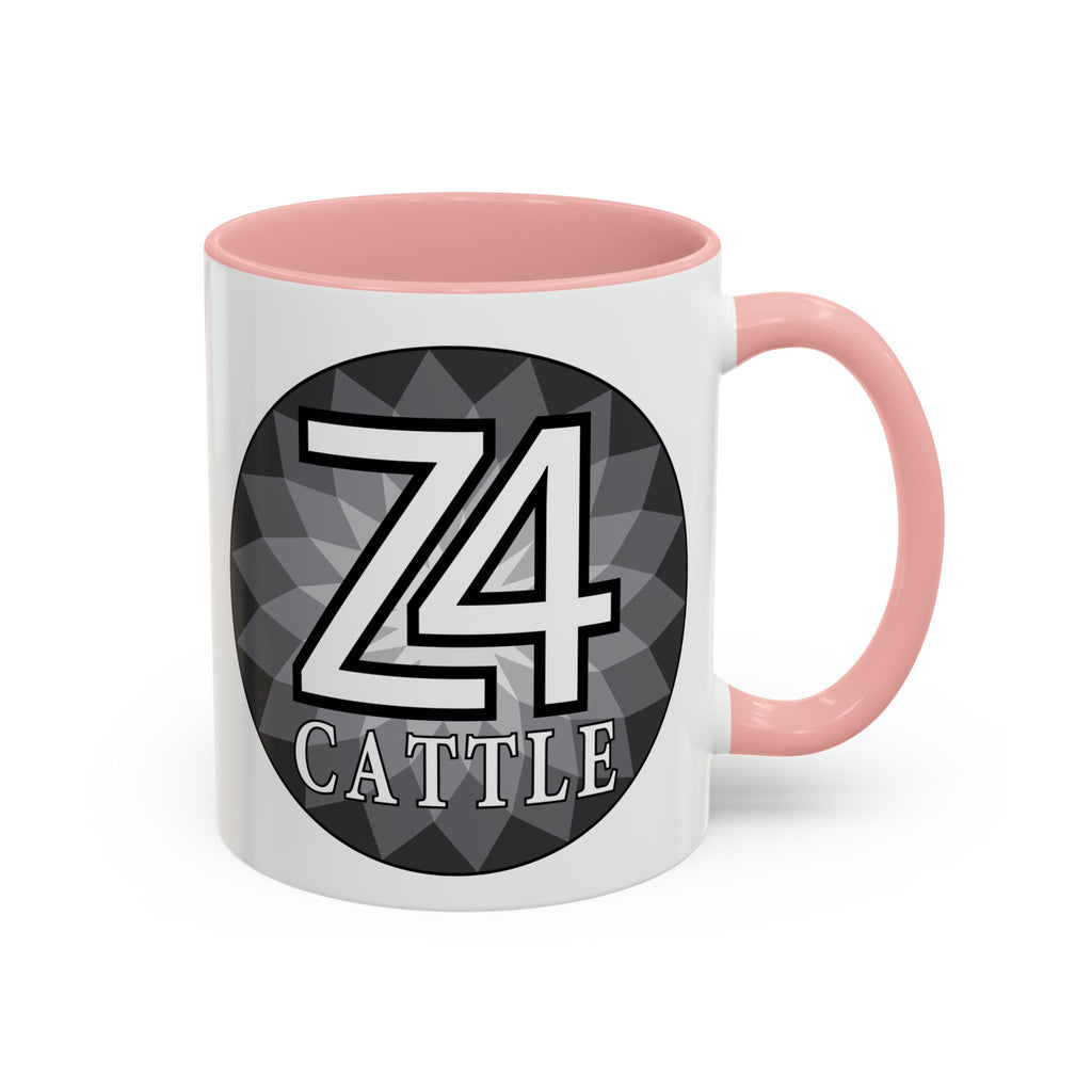 Z4 Cattle Accent Coffee Mug – Black Handle & Rim, Farm Ranch Livestock Gift