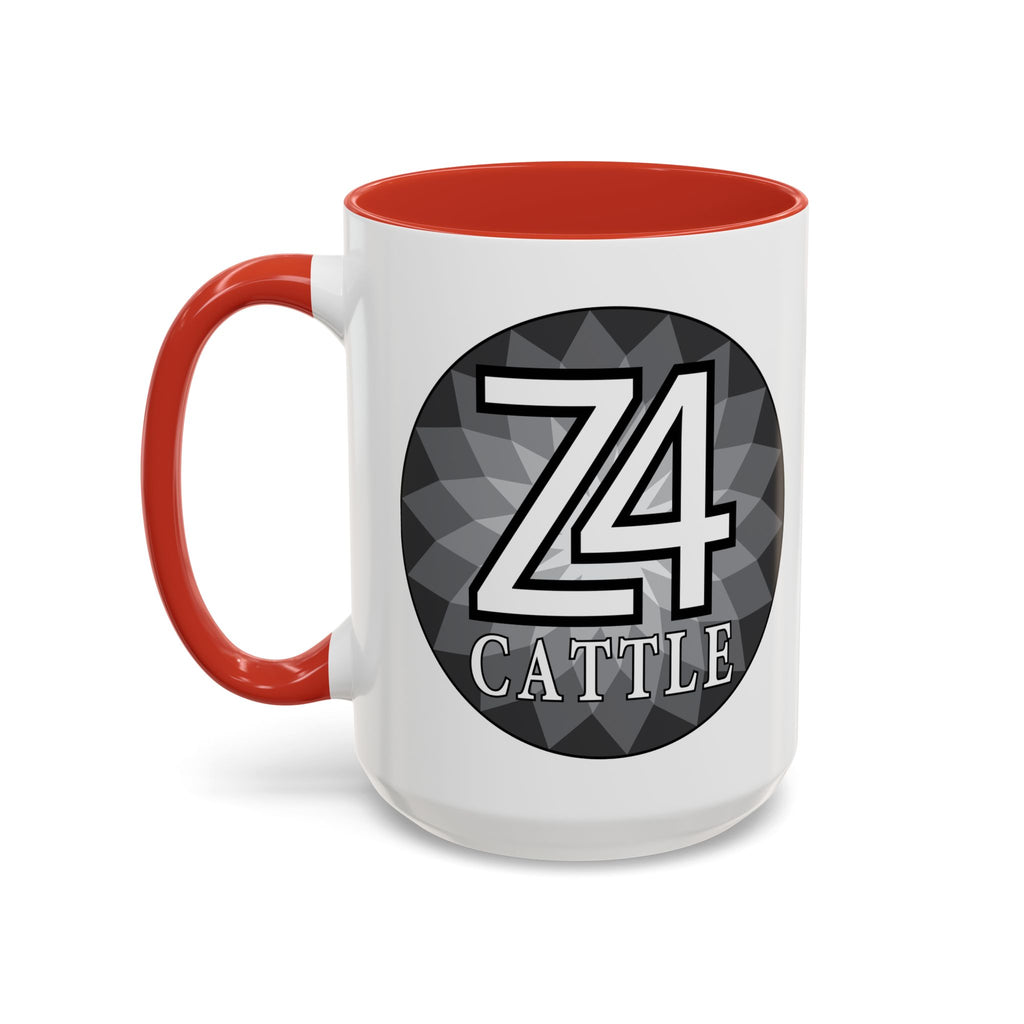 Z4 Cattle Accent Coffee Mug – Black Handle & Rim, Farm Ranch Livestock Gift