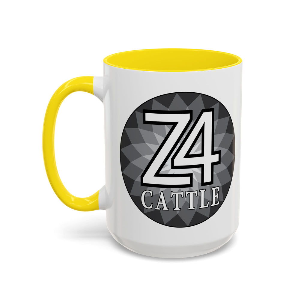 Z4 Cattle Accent Coffee Mug – Black Handle & Rim, Farm Ranch Livestock Gift