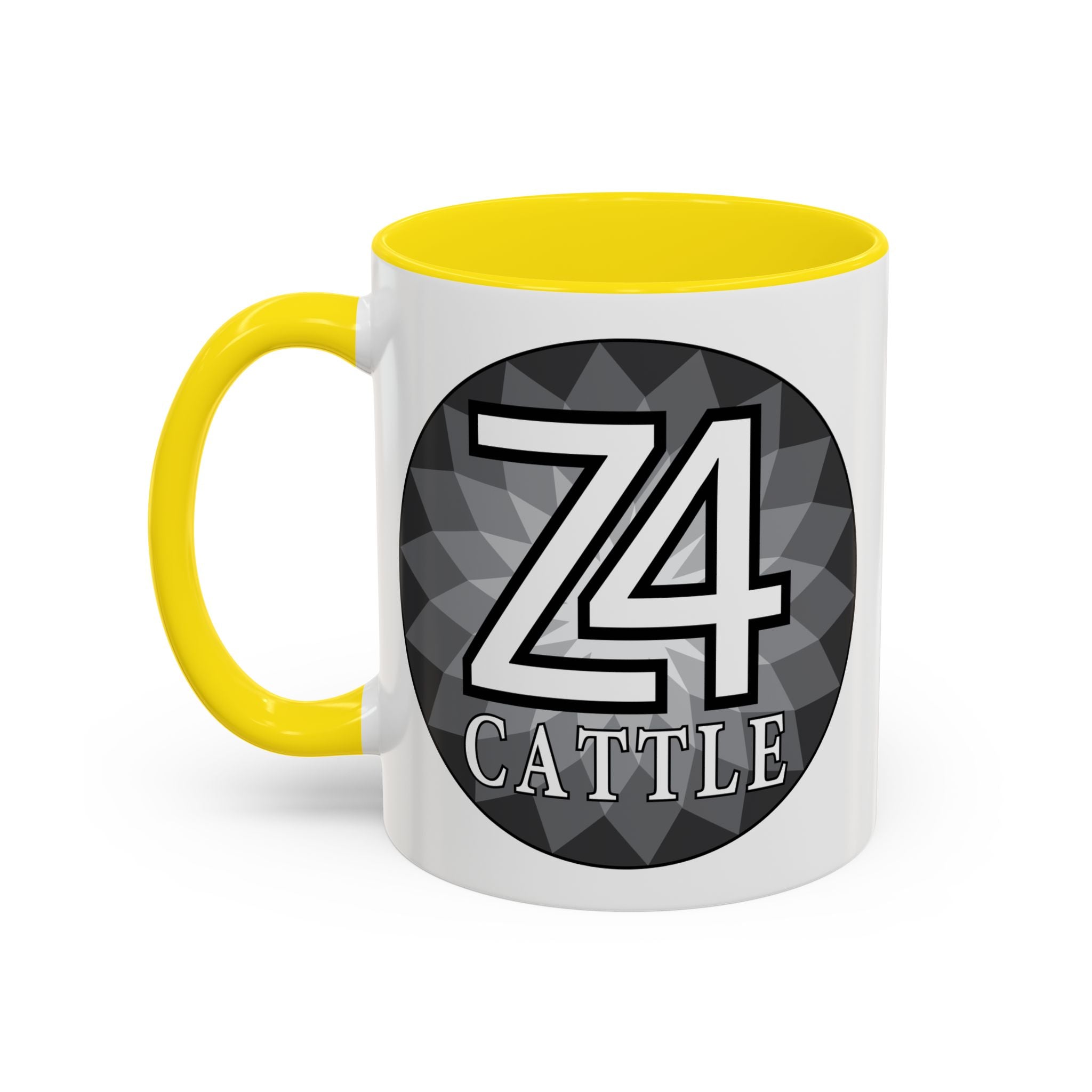 Z4 Cattle Accent Coffee Mug – Black Handle & Rim, Farm Ranch Livestock Gift