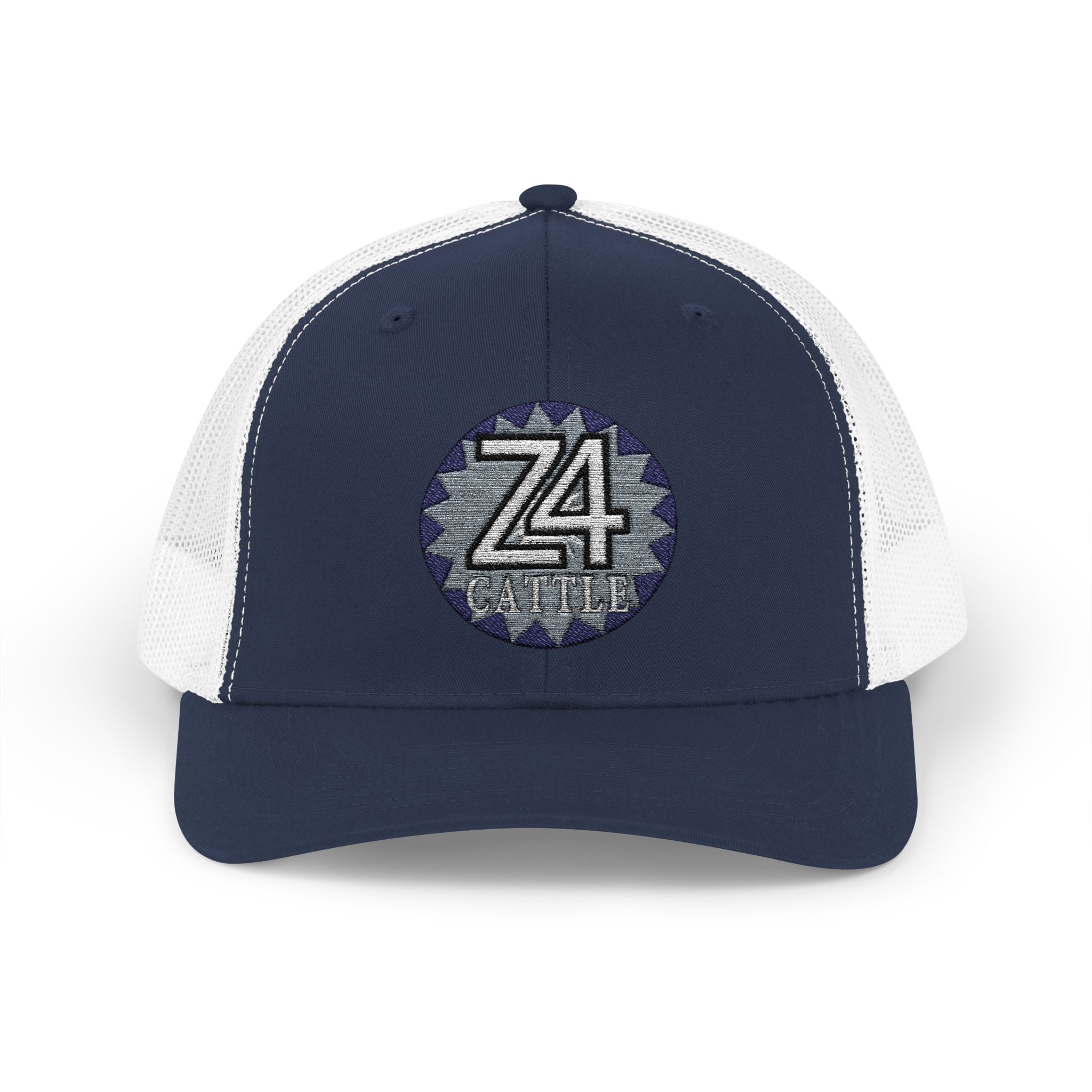 Z4 Embroidered Trucker Cap — Vintage Denim Patch Snapback