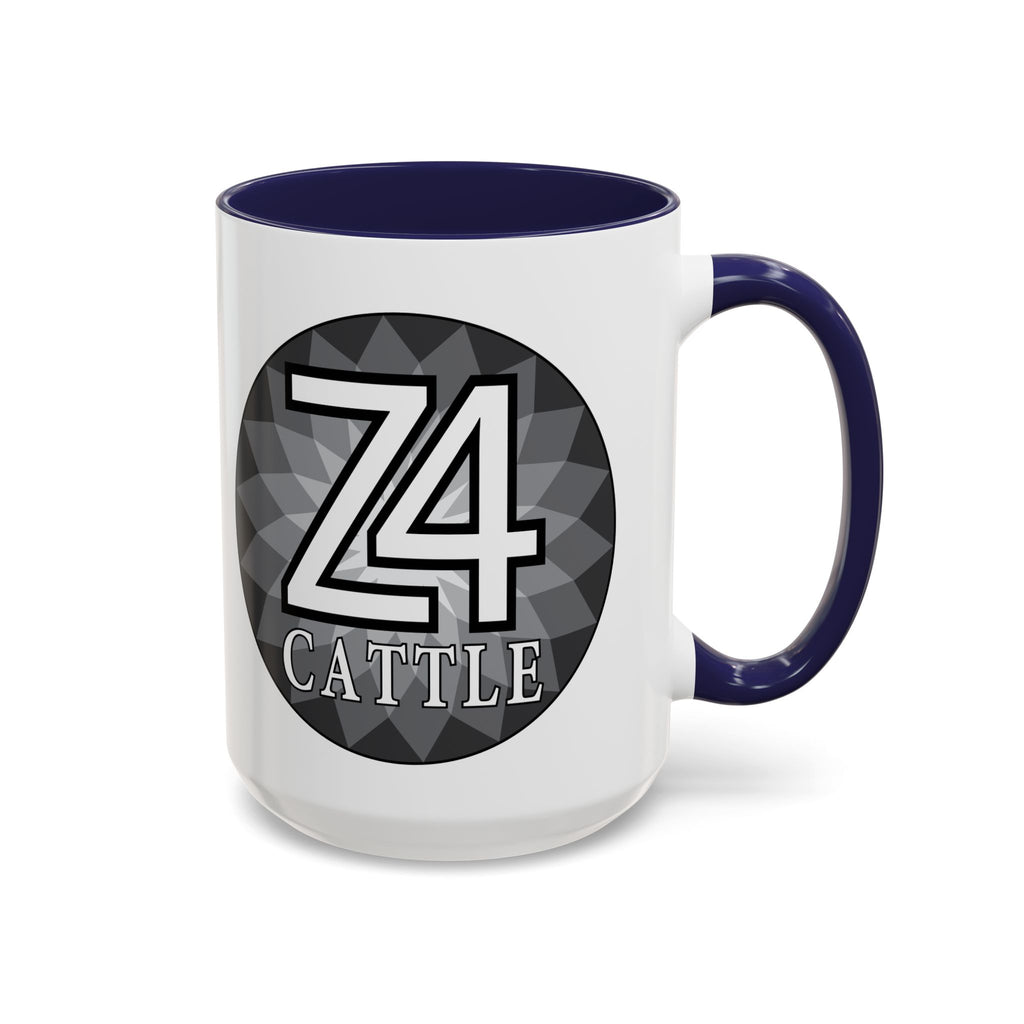 Z4 Cattle Accent Coffee Mug – Black Handle & Rim, Farm Ranch Livestock Gift