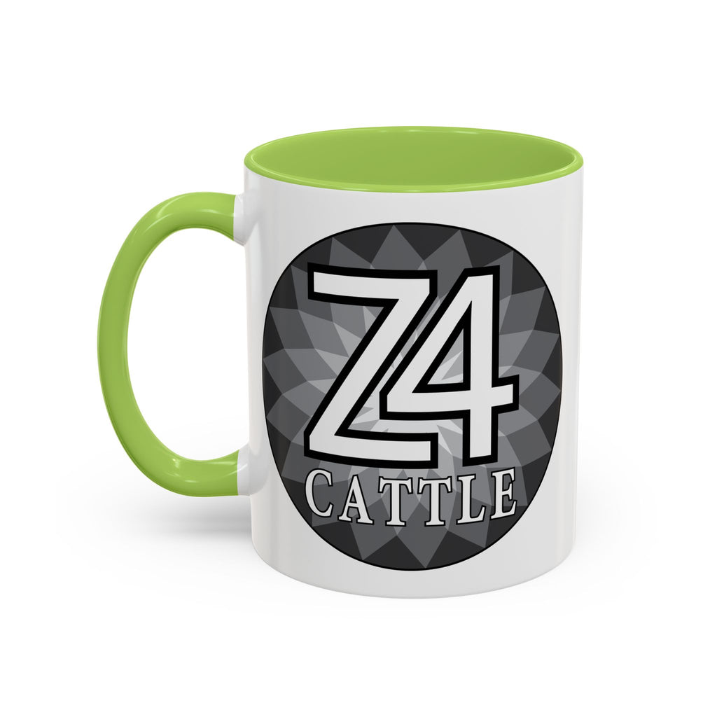 Z4 Cattle Accent Coffee Mug – Black Handle & Rim, Farm Ranch Livestock Gift