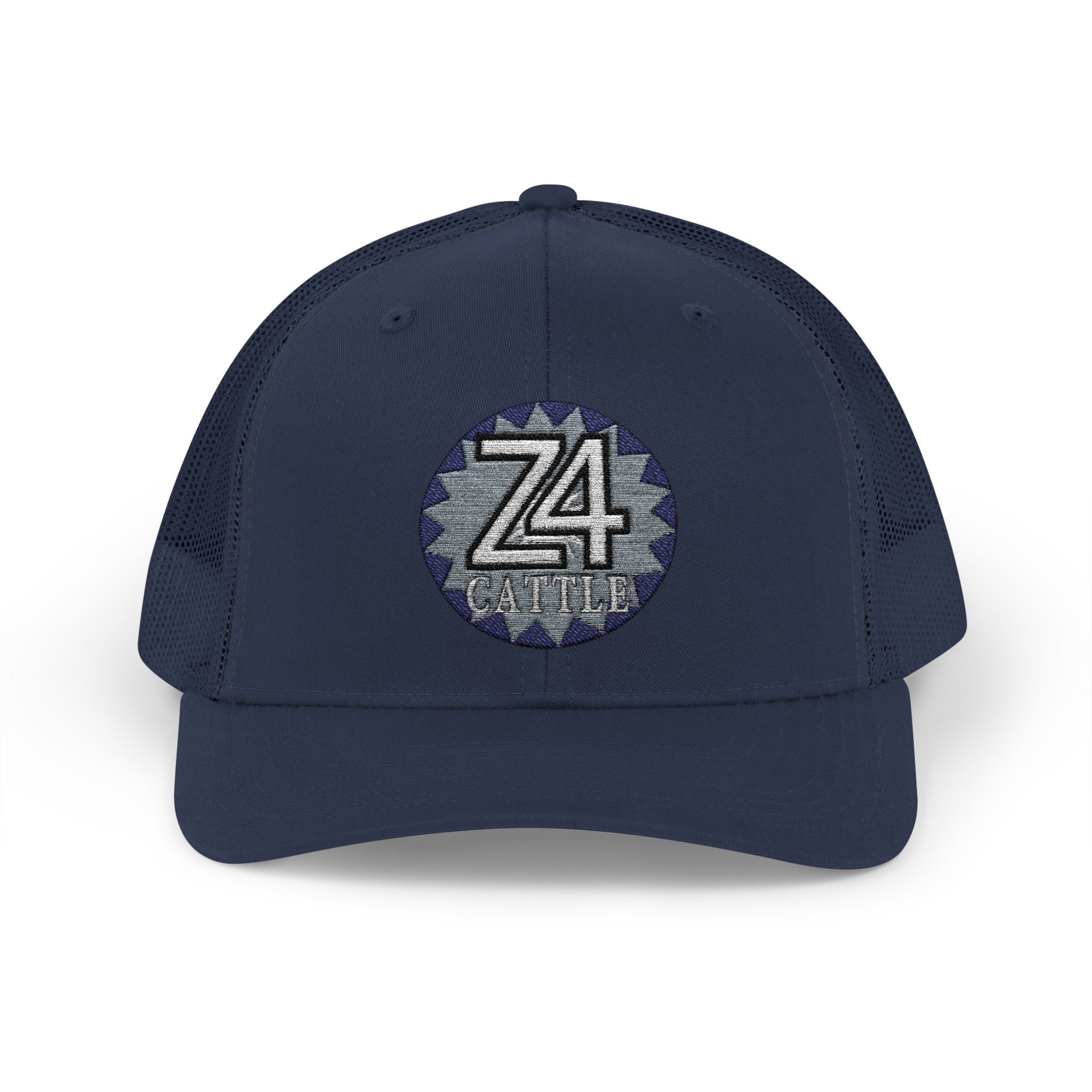 Z4 Embroidered Trucker Cap — Vintage Denim Patch Snapback