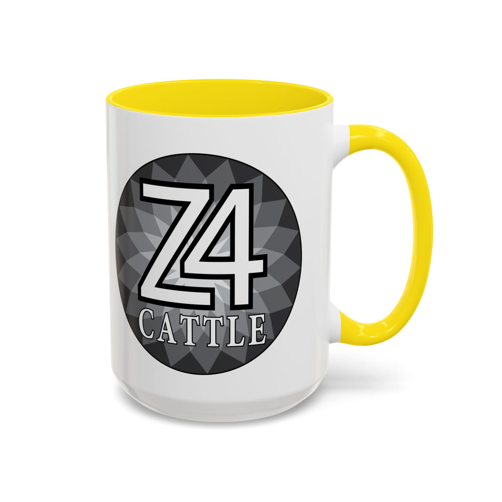 Z4 Cattle Accent Coffee Mug – Black Handle & Rim, Farm Ranch Livestock Gift