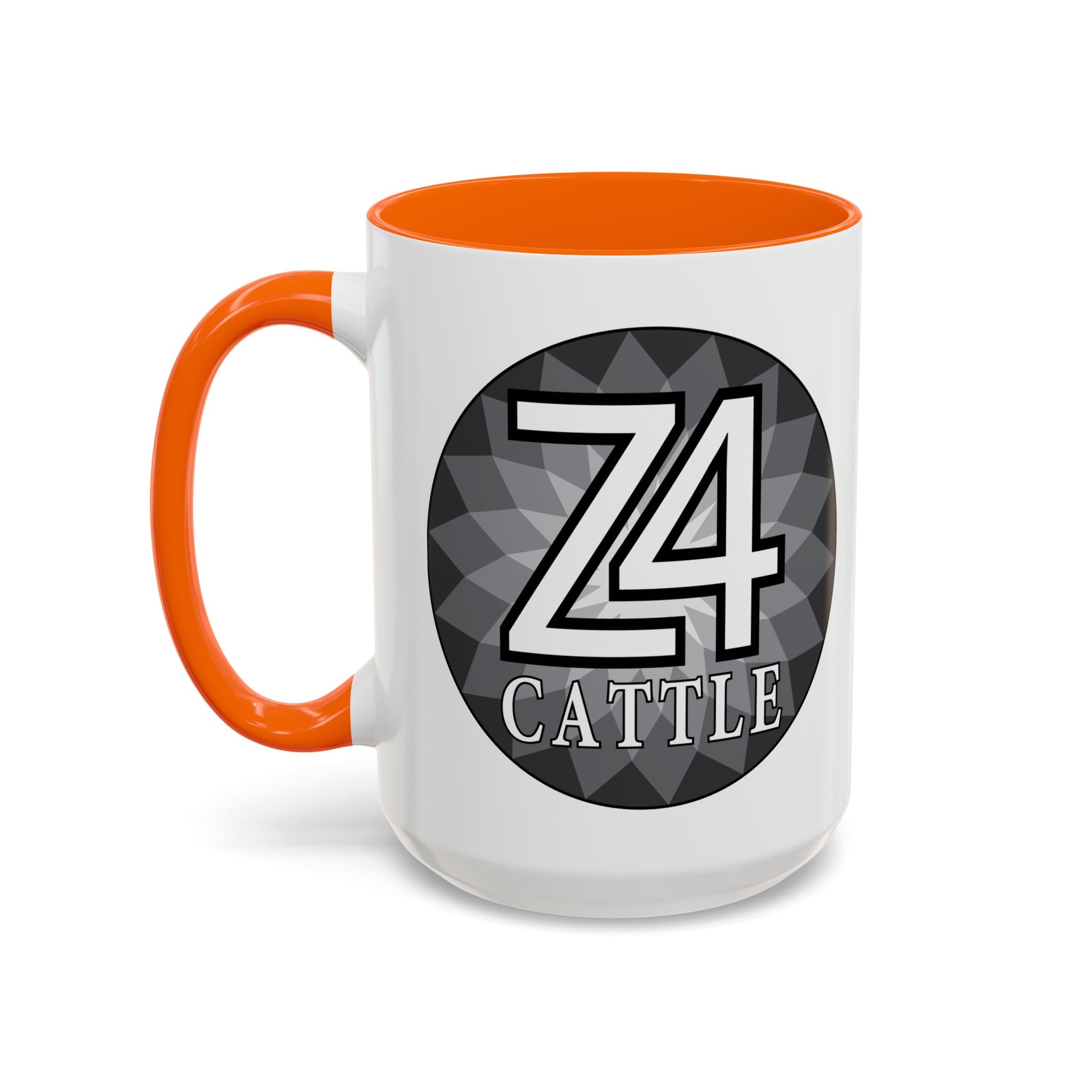 Z4 Cattle Accent Coffee Mug – Black Handle & Rim, Farm Ranch Livestock Gift
