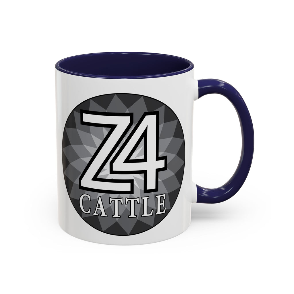 Z4 Cattle Accent Coffee Mug – Black Handle & Rim, Farm Ranch Livestock Gift
