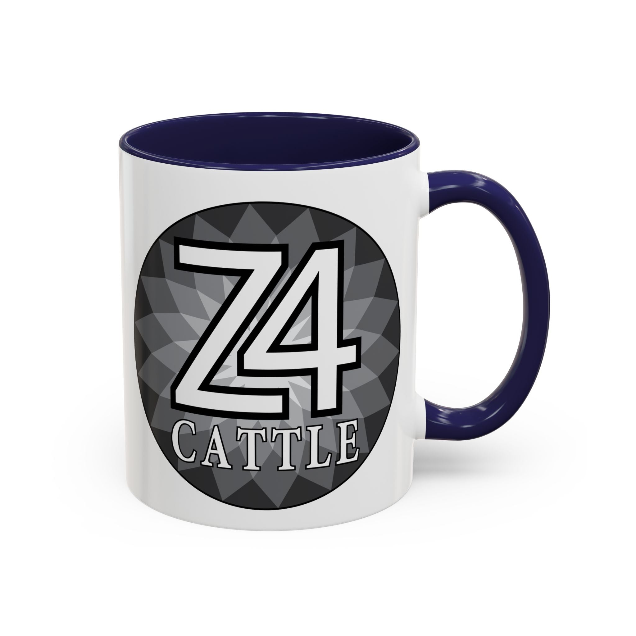 Z4 Cattle Accent Coffee Mug – Black Handle & Rim, Farm Ranch Livestock Gift