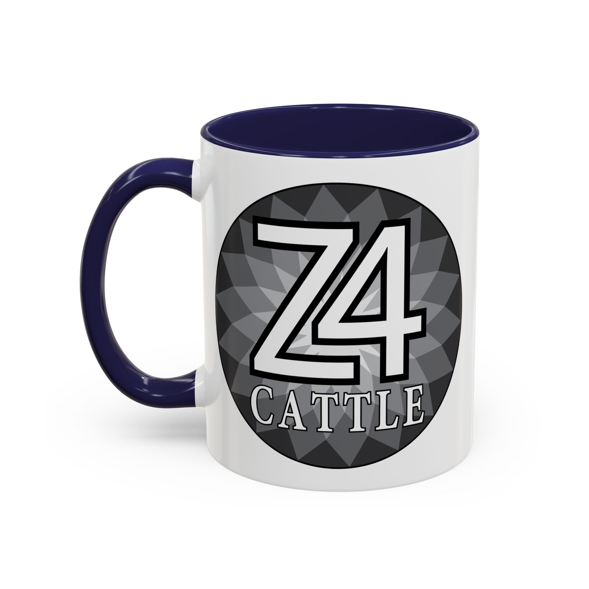 Z4 Cattle Accent Coffee Mug – Black Handle & Rim, Farm Ranch Livestock Gift