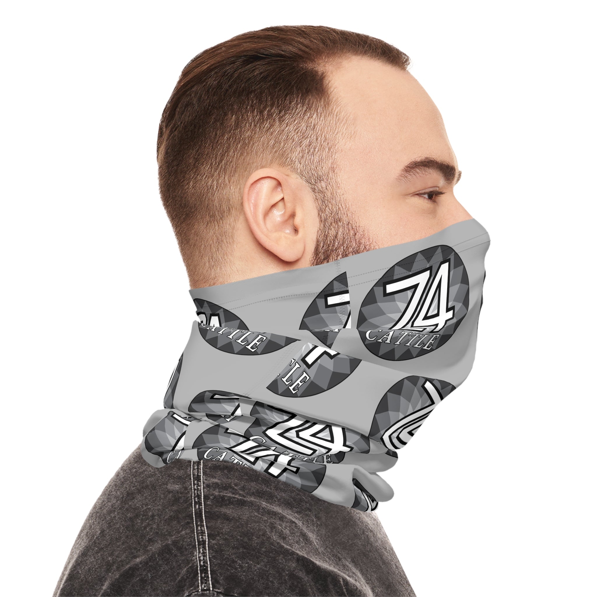 Z4 Logo Pattern Neck Gaiter — Gray Tactical Face & Neck Tube